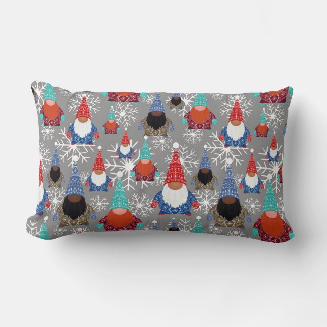 Coussin Rectangle Illustrations de flocon de neige Gnome Motif de No (Recto)