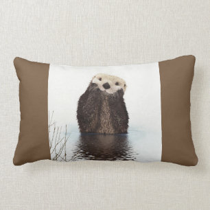 Coussin Rectangle Image de la faune de Cute Otter