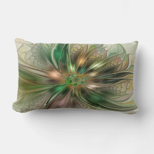 Coussin Rectangle Imaginaire coloré Moderne Fleur Fractale Abstraite