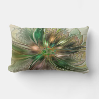 Coussin Rectangle Imaginaire coloré Moderne Fleur Fractale Abstraite