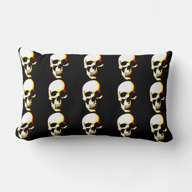 Coussin Rectangle Imaginaire métallique lourd crâne (Recto)