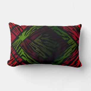 Coussin Rectangle Impression d'animal de tigre arc-en-ciel géométriq
