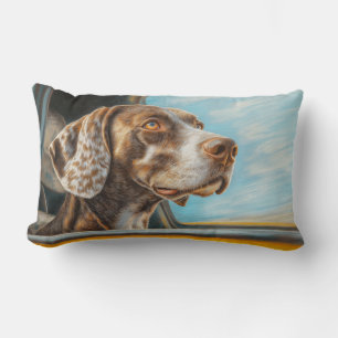 Coussin Rectangle Impression d'art d'un chien tacheté en aventure en