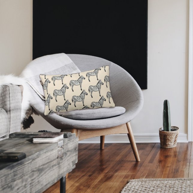 Coussin Rectangle Impression de peinture d'animaux de safari zèbre (Créateur téléchargé)