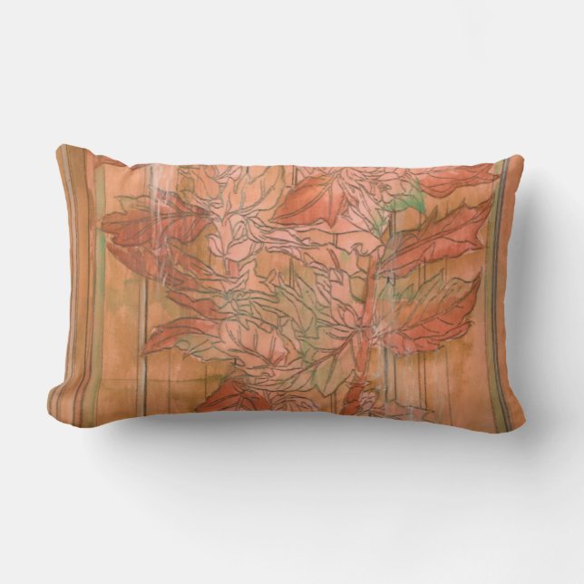 Coussin Rectangle Impression florale orange moderne sur Arrière - pl (Recto)