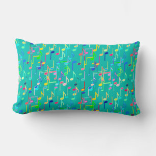 Coussin Rectangle Impression musicale - turquoise, multi