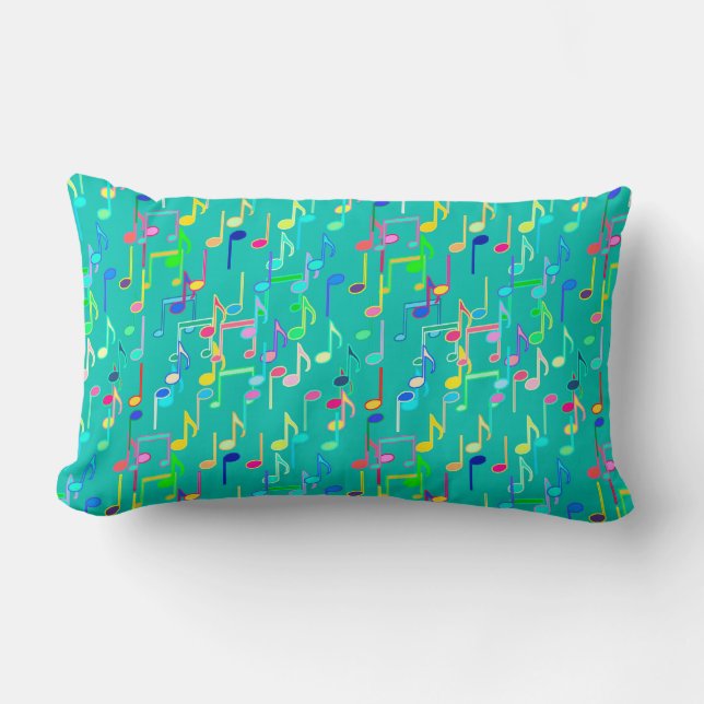 Coussin Rectangle Impression musicale - turquoise, multi (Recto)
