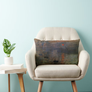 Coussin Rectangle Impression Sunrise de Claude Monet, Art Vintage