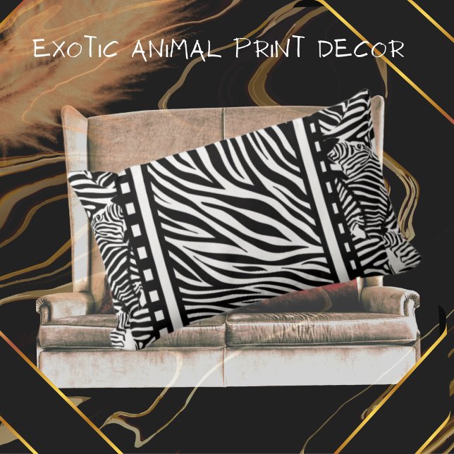 Coussin Rectangle Impression Zèbre noir et blanc (Créateur téléchargé)