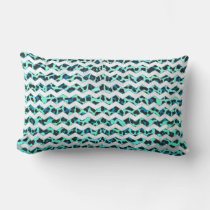 Coussin Rectangle Imprimé léopard noir et sarcelle