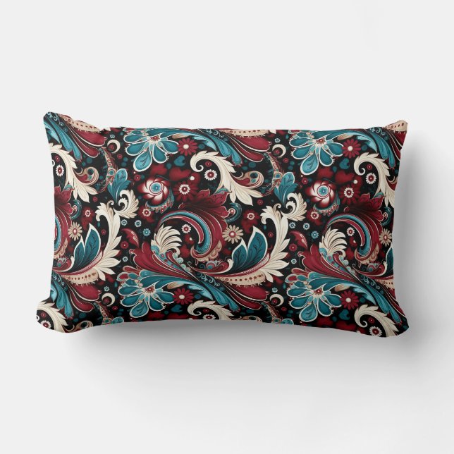 Coussin Rectangle Imprimé Paisley (Recto)