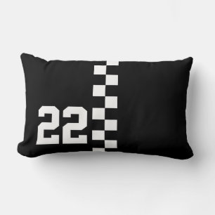 Coussin Rectangle Indicateur De Course Personnalisé Noir Et Blanc