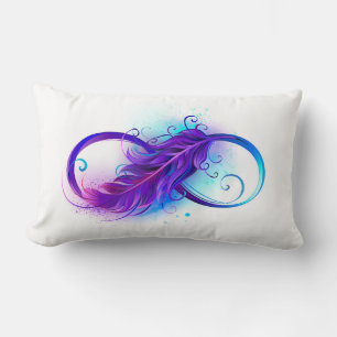 Coussin Rectangle Infini avec plume violette