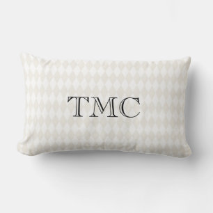Coussin Rectangle Initiales de monogramme classique Arlequin Diamant