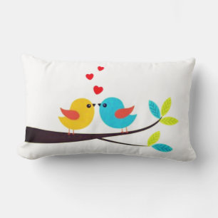 COUSSIN RECTANGLE *INSÉPARABLES S'EMBRASSANT POUR LES INSÉPARABLES*