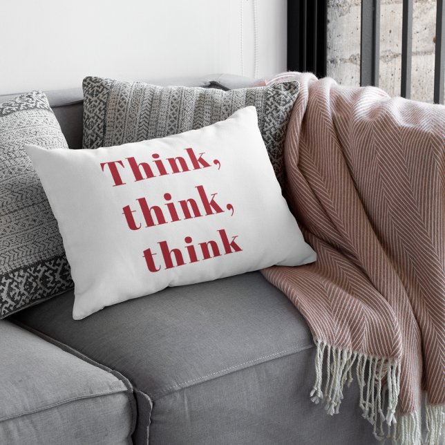 Coussin Rectangle Inspiration Positive Red Think Think Think Devis d (Créateur téléchargé)
