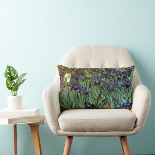 Coussin Rectangle Iris de Vincent van Gogh, Art du jardin vintage