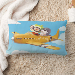 Coussin Rectangle Iron T et Smile Pup : Aventure en plein ciel