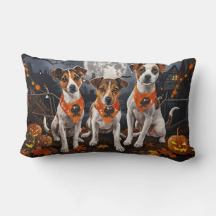 Coussin Rectangle Jack Russell Halloween Épouvantable