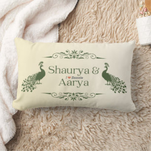 Coussin Rectangle J'adore l'oreiller décoratif paon de Zazzle
