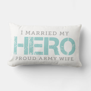 Coussin Rectangle J'ai épousé mon héros - épouse de l'armée