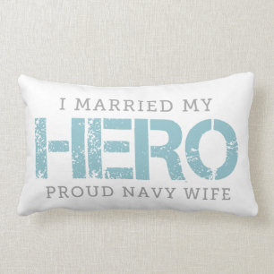 Coussin Rectangle J'ai épousé mon héros - l'épouse du marin