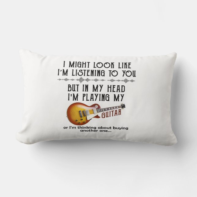 Coussin Rectangle J'Ai L'Air De Vous Écouter Jouer À La Guitare (Recto)