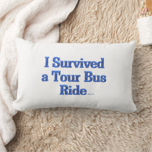 Coussin Rectangle J'ai survécu à un trajet en car de tourisme coussi