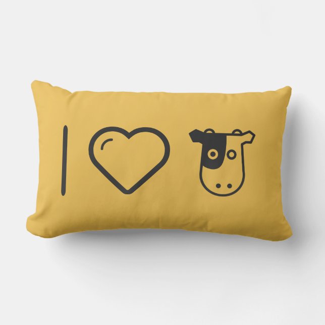 Coussin Rectangle J'aime des têtes de vache (Recto)