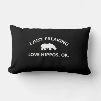 Coussin Rectangle J'Aime Juste Freaking Aimer Hippopotames Cadeau