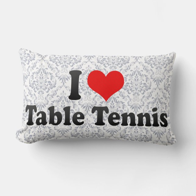 Coussin Rectangle J'aime le ping-pong (Recto)