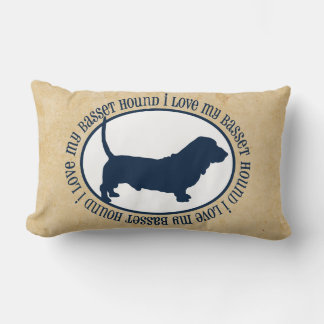 Coussin Rectangle J'Aime Mon Basset Hound