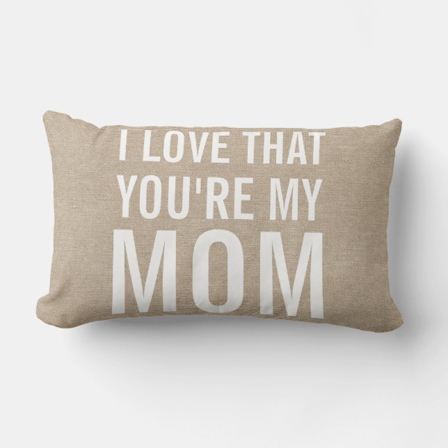 Coussin Rectangle J'aime que vous soyez mon jute de toile de toile (Recto)
