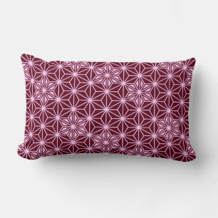 Coussin Rectangle Japonais Asanoha motif - Bourgogne