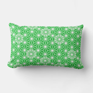 Coussin Rectangle Japonais Asanoha motif - vert jade