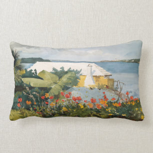 Coussin Rectangle Jardin à fleurs de Winslow Homer et Bungalow Berm