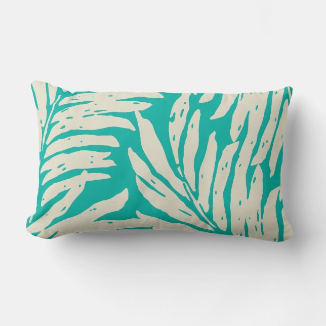 Coussin Rectangle Jardin de Kahanu Palm Hawaii Feuilles réversible (Recto)