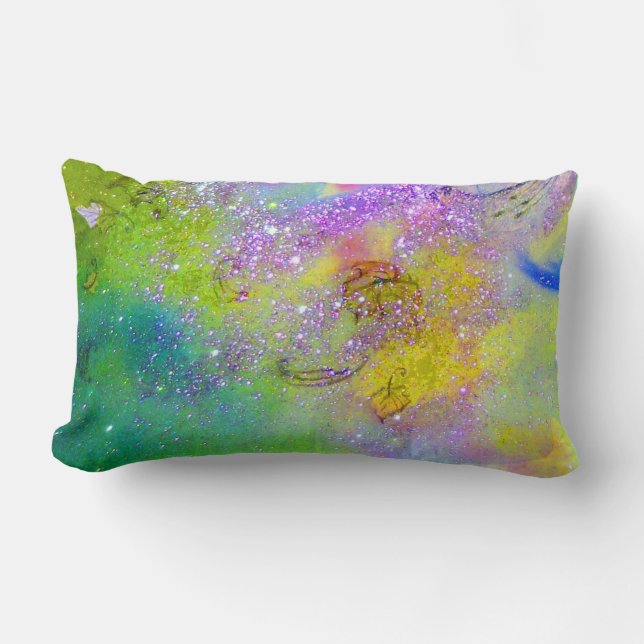 Coussin Rectangle JARDIN DES OMBRES PERDUES - jaune, violet violet (Recto)
