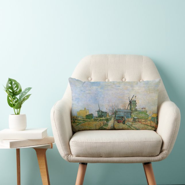 Coussin Rectangle Jardin végétal à Montmartre par Vincent van Gogh (Chaise)