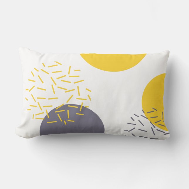 Coussin Rectangle Jaune, cool, moderne, art géométrique tendance (Recto)