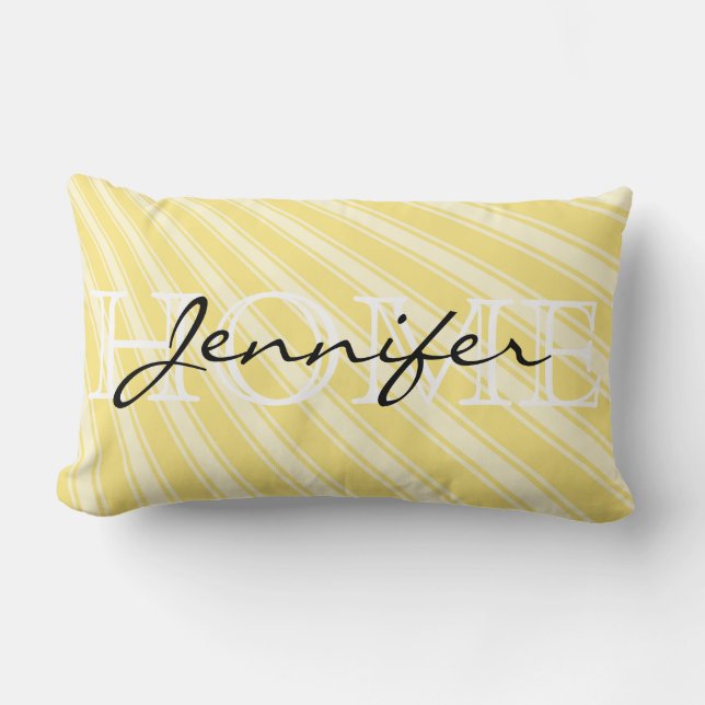 Coussin Rectangle Jaune (Crayola) Motif à rayures (Recto)