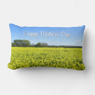Coussin Rectangle Jaune et Bleu Bliss - Fête des Mères sur mesure