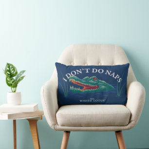 Coussin Rectangle Je ne fais pas de sieste Alligator - le Lotus blan
