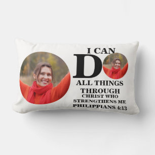 Coussin Rectangle Je peux faire tout ce que Christian photo Bible ve