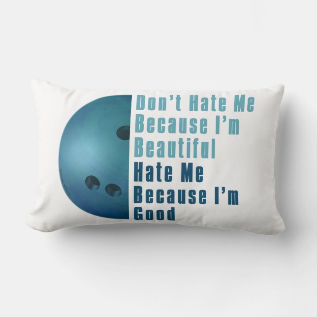 Coussin Rectangle Je Suis Beau Je Suis Bon Bowling Bleu (Recto)