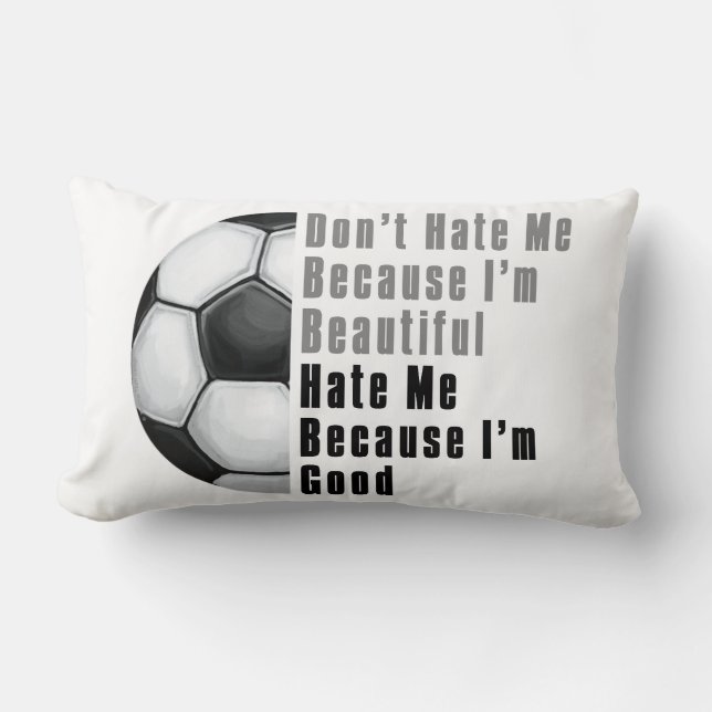 Coussin Rectangle Je Suis Beau Je Suis Bon Soccer Ball (Recto)