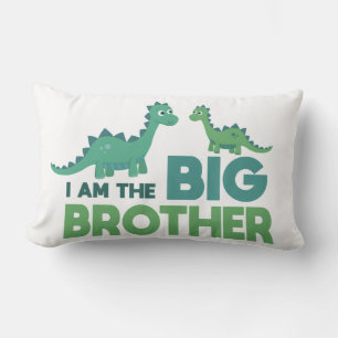 Coussin Rectangle Je suis le grand frère garçon dinosaure frère