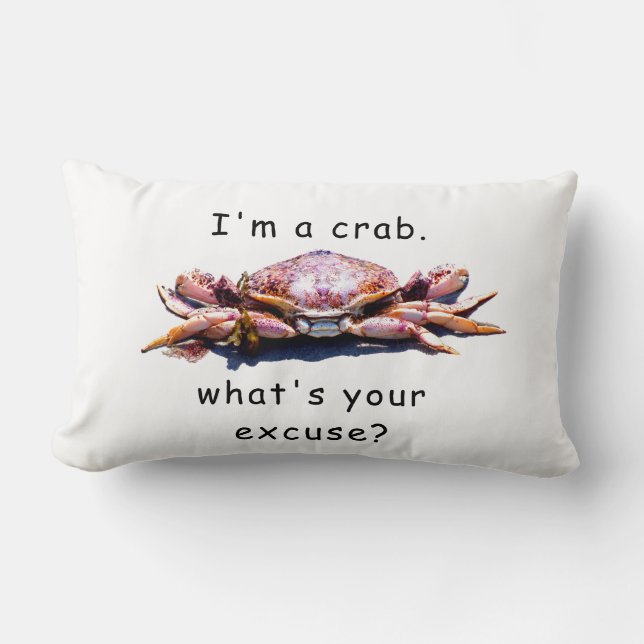 Coussin Rectangle Je suis un crabe...Quelle est votre excuse ? couss (Recto)
