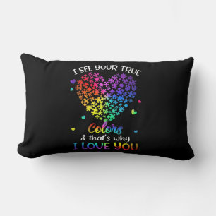 Coussin Rectangle Je vois tes vraies couleurs Autisme chemise Autism