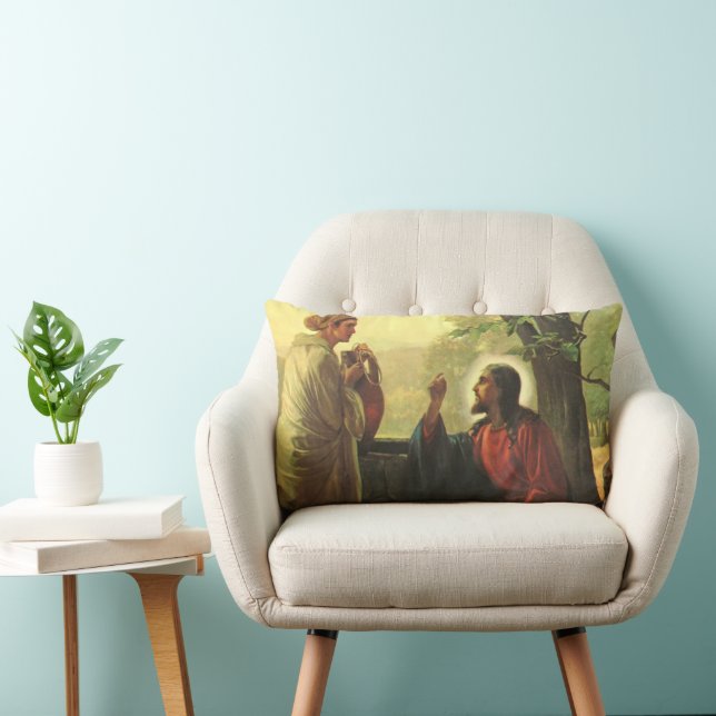 Coussin Rectangle Jésus-Christ et le Bon Samaritain au puits (Chaise)